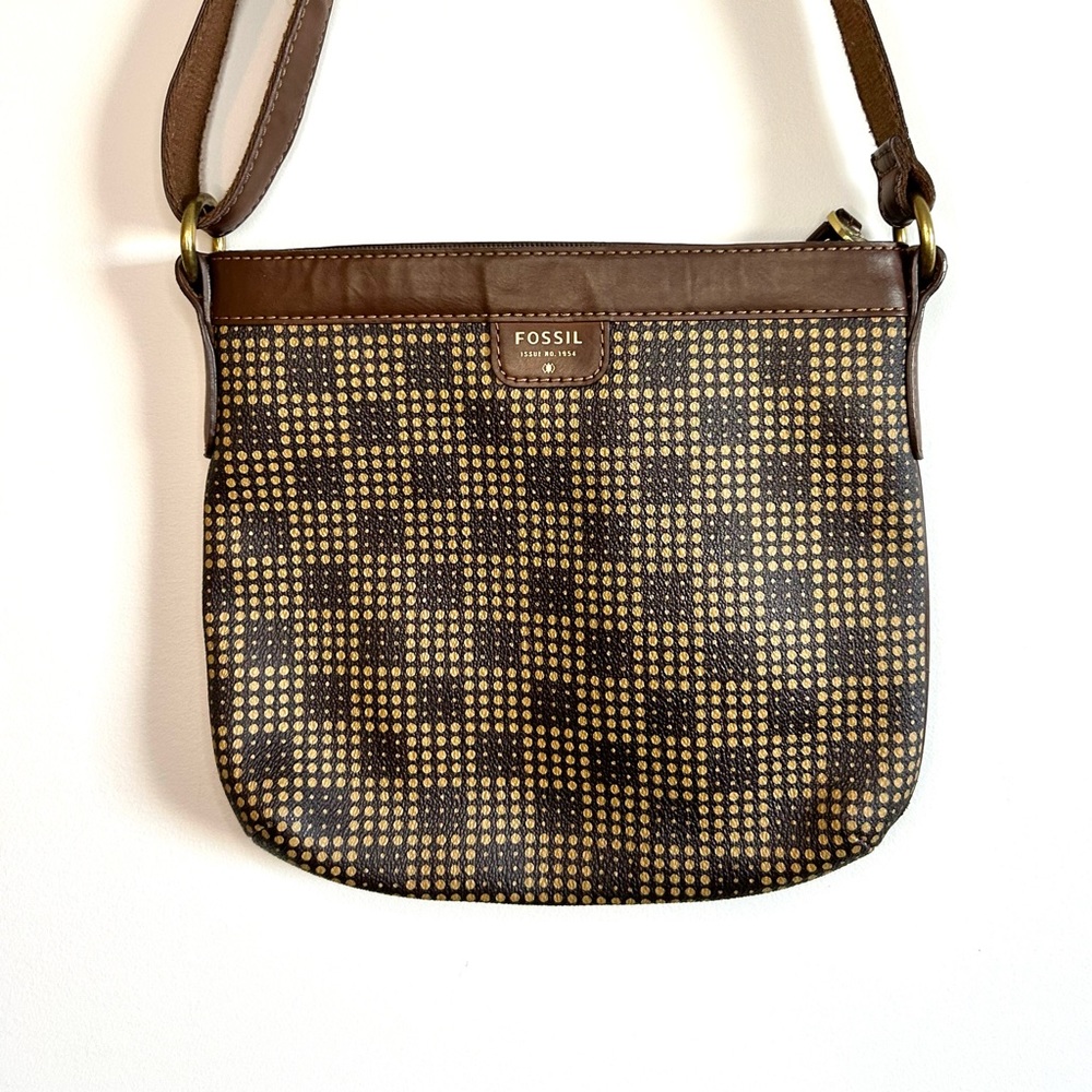 Fossil Checkered Vinyl Crossbody